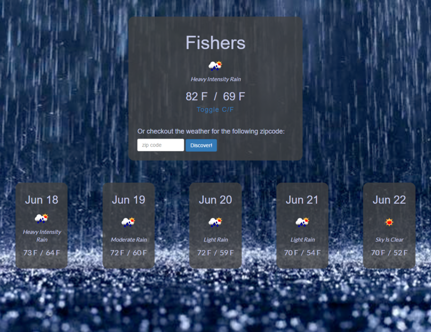 Photo of Show Local Weather website deployed